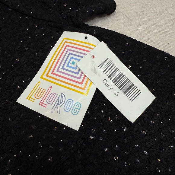 LuLaRoe Carly Dress Black Sparkly Glitter Sequin - NWT - Size Small - Picture 9 of 13